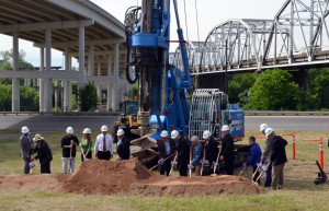 183 South Officials shoveling dirt