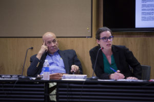 Public Safety Commissioner Mike Levy listens to a brief presentation of the Vision Zero Plan. Levy is concerned the actions in the plan aren't immediate enough. CREDIT MIGUEL GUTIERREZ JR./ KUT NEWS