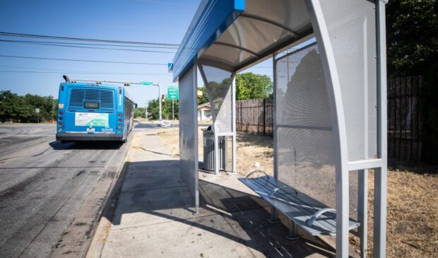 CapMetro's newer 5-by-12-foot shelters can fit in places where the older ones could not.